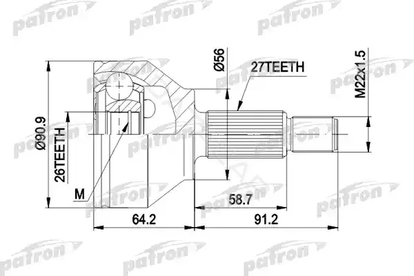 Шрус PATRON PCV1417
