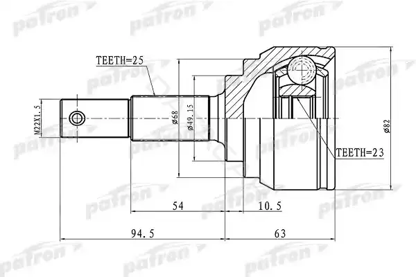 Шрус PATRON PCV1418
