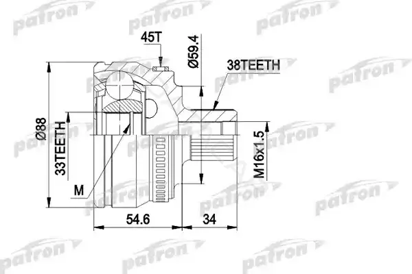 Шрус PATRON PCV1435