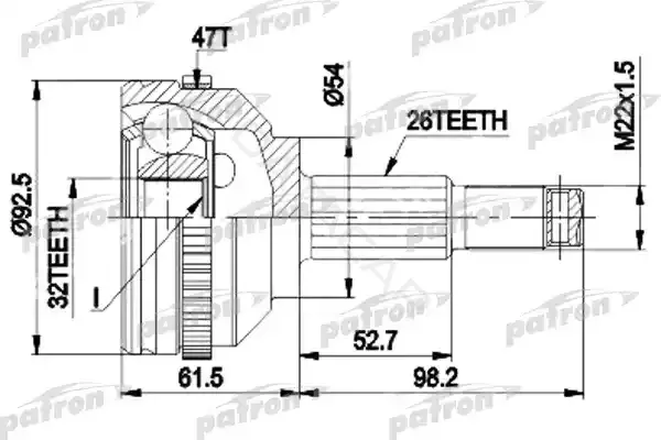 Шрус PATRON PCV1438