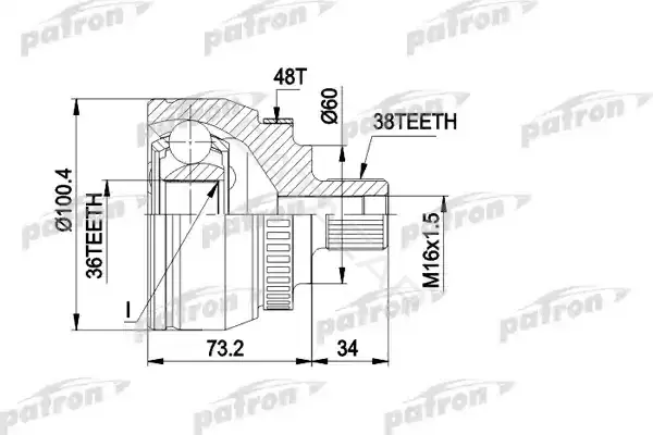 Шрус PATRON PCV1444