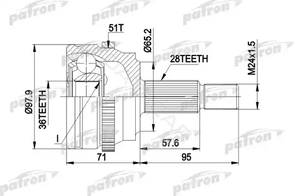 Шрус PATRON PCV1453