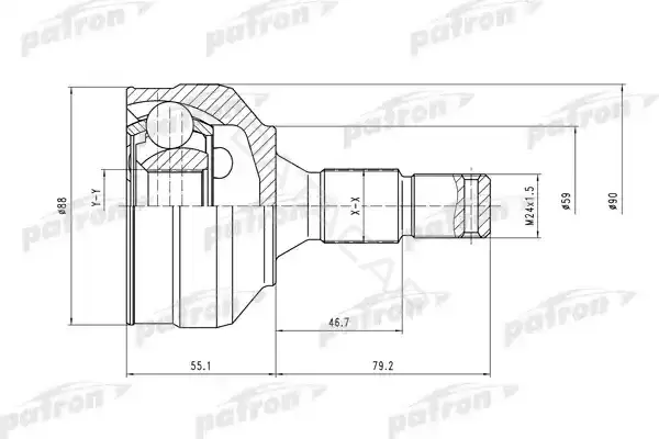 Шрус PATRON PCV1455