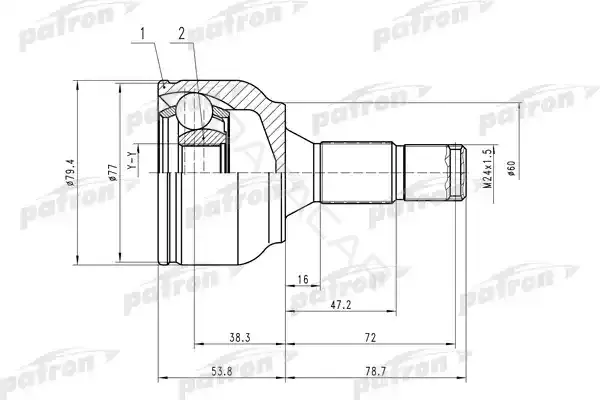 Шрус PATRON PCV1456