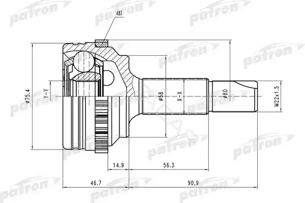 Шрус PATRON PCV1460