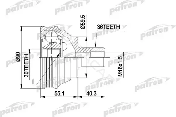 Шрус PATRON PCV1467