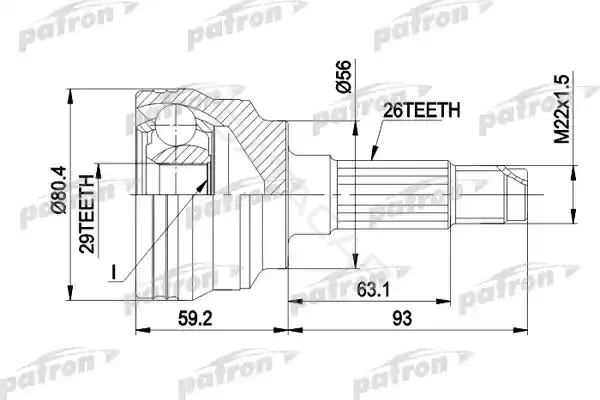 Шрус PATRON PCV1472
