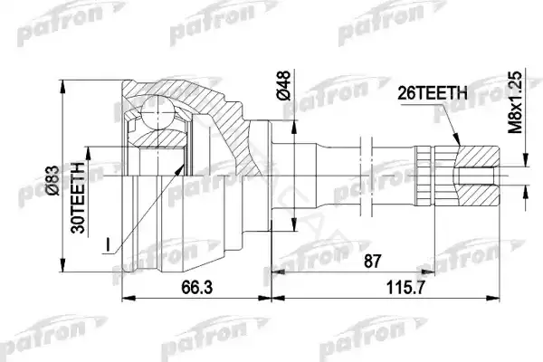 Шрус PATRON PCV1540