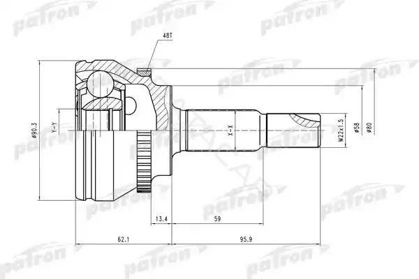 Шрус PATRON PCV1544