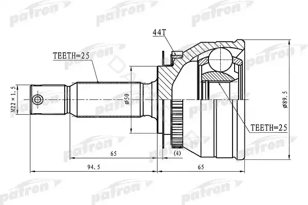 Шрус PATRON PCV1608