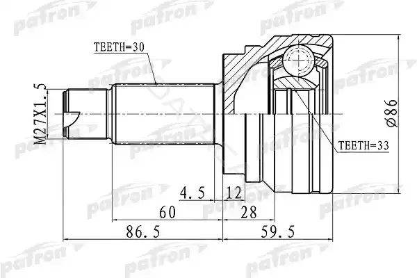Шрус PATRON PCV3006