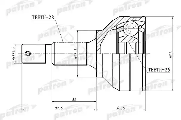 Шрус PATRON PCV3115