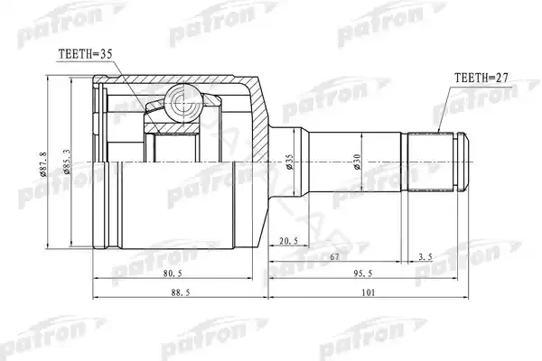 Шрус PATRON PCV3188