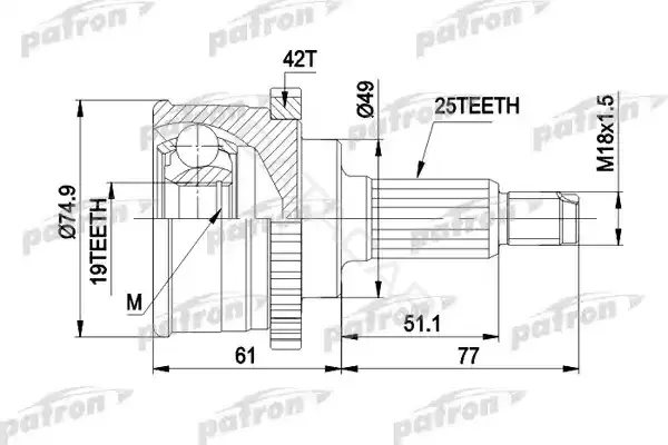 Шрус PATRON PCV3741