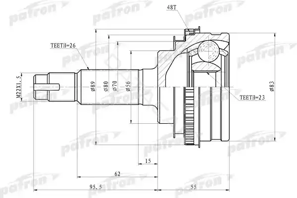 Шрус PATRON PCV4006