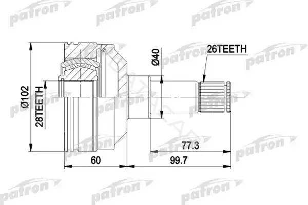 Шрус PATRON PCV4012