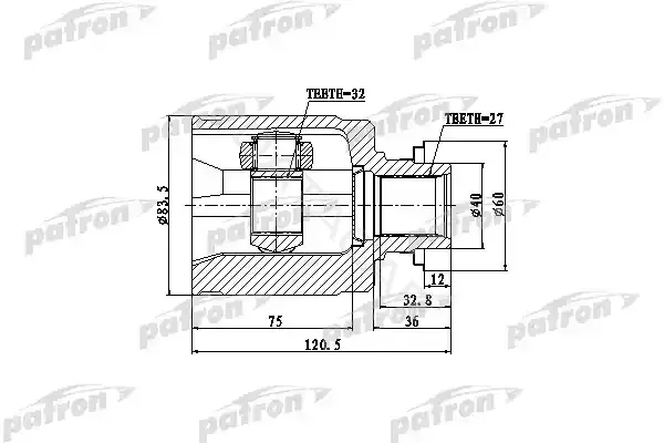 Шрус PATRON PCV4013