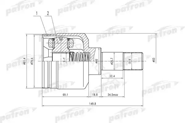 Шрус PATRON PCV5018