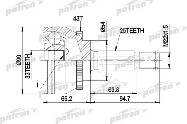 Шрус PATRON PCV5052