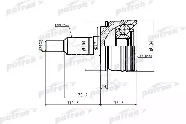 Шрус PATRON PCV6872