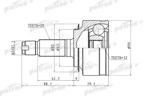 Шрус PATRON PCV9744
