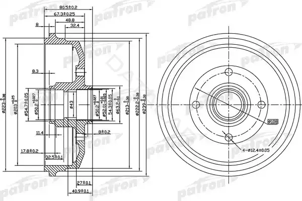 Тормозной барабан PATRON PDR1057