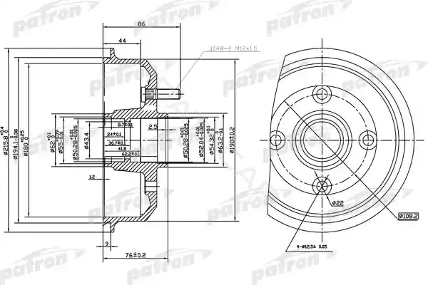 Тормозной барабан PATRON PDR1059