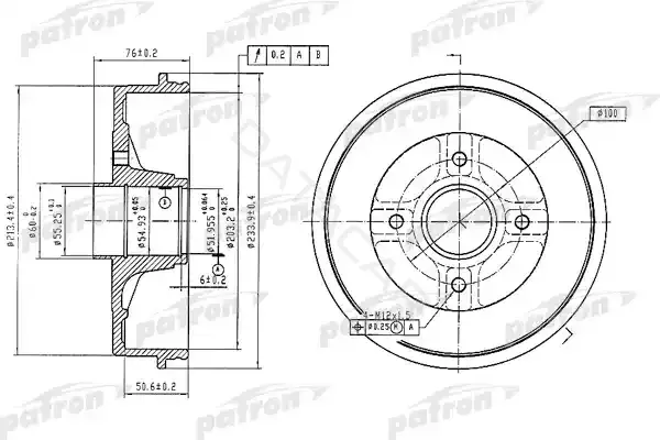 Тормозной барабан PATRON PDR1353