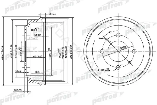 Тормозной барабан PATRON PDR1485