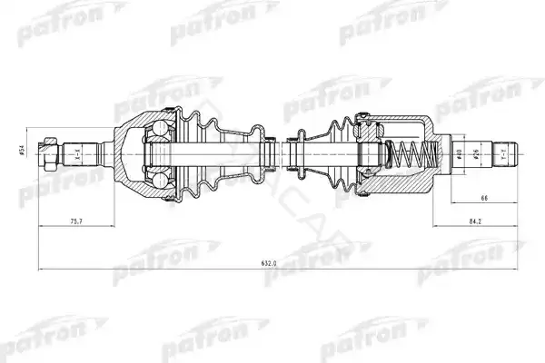 Приводной вал / Полуось PATRON PDS0010