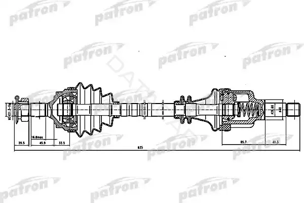 Приводной вал / Полуось PATRON PDS0058