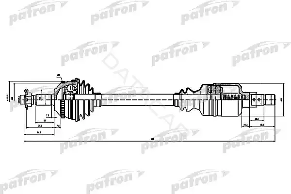 Приводной вал / Полуось PATRON PDS0144