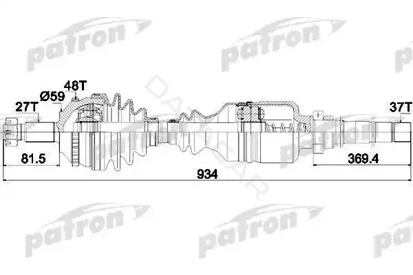 Приводной вал / Полуось PATRON PDS0145