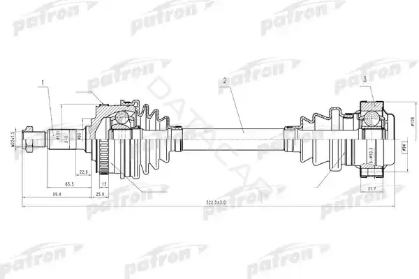 Приводной вал / Полуось PATRON PDS0173