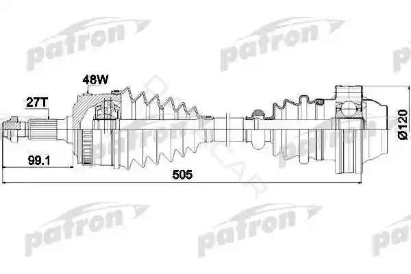 Приводной вал / Полуось PATRON PDS0185
