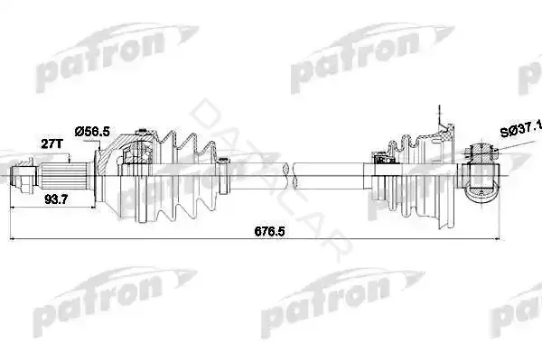 Приводной вал / Полуось PATRON PDS0196