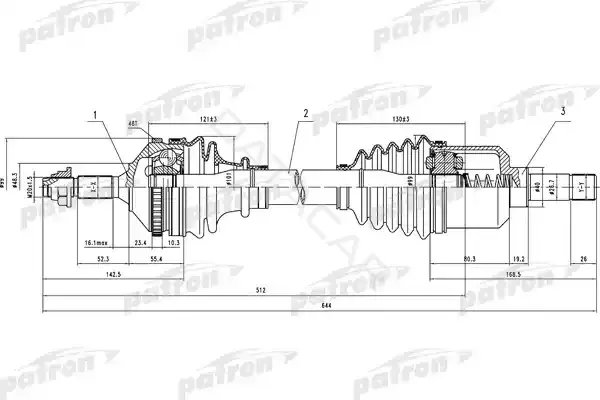 Приводной вал / Полуось PATRON PDS0389