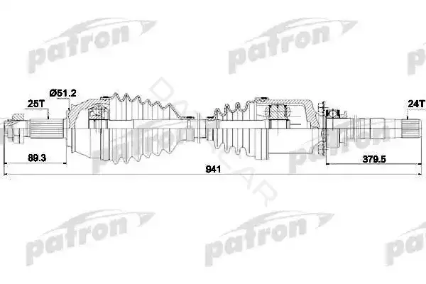 Приводной вал / Полуось PATRON PDS0636