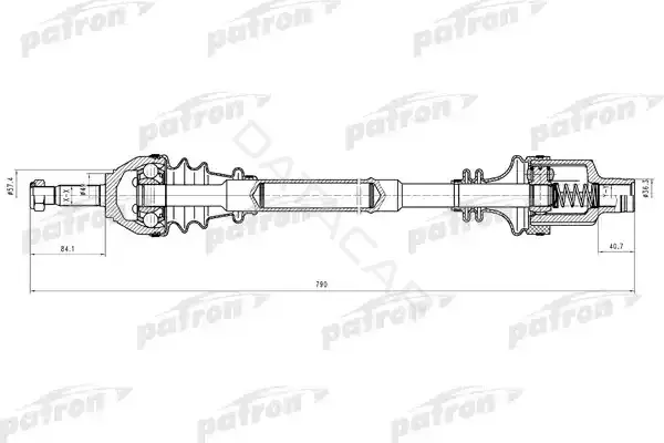 Приводной вал / Полуось PATRON PDS0638