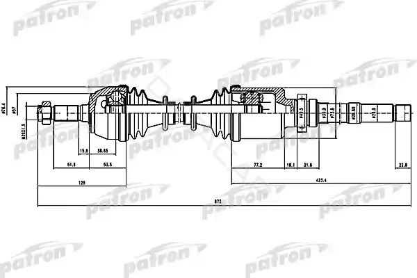 Приводной вал / Полуось PATRON PDS1063
