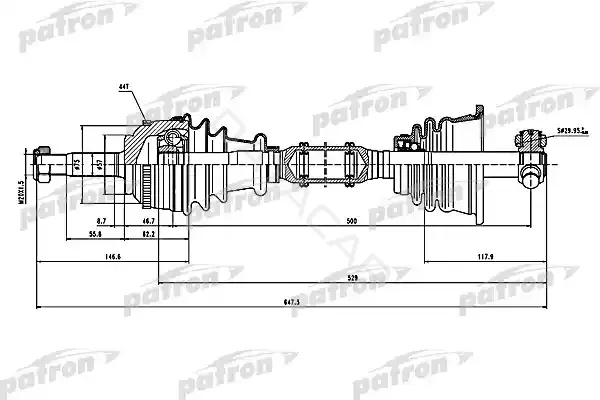 Приводной вал / Полуось PATRON PDS1115