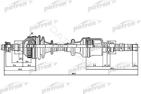 Приводной вал / Полуось PATRON PDS1137