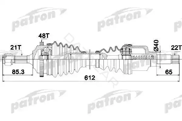 Приводной вал / Полуось PATRON PDS1381