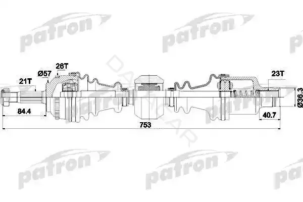 Приводной вал / Полуось PATRON PDS1398