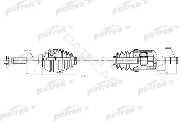 Приводной вал / Полуось PATRON PDS1506