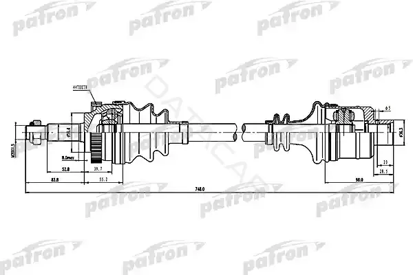 Приводной вал / Полуось PATRON PDS1595