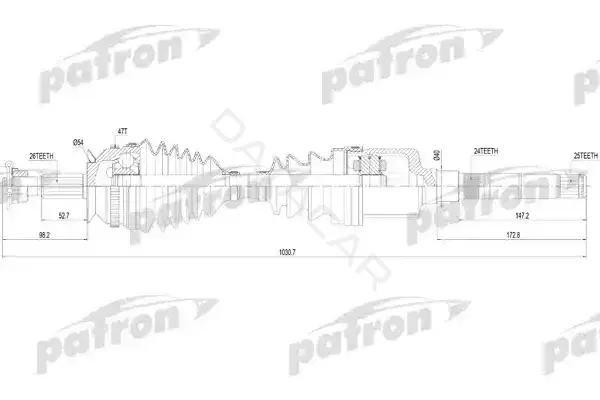Приводной вал / Полуось PATRON PDS2818