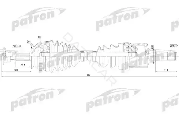 Приводной вал / Полуось PATRON PDS2819