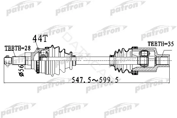 Приводной вал / Полуось PATRON PDS2919