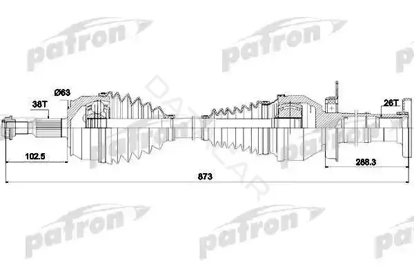 Приводной вал / Полуось PATRON PDS4502